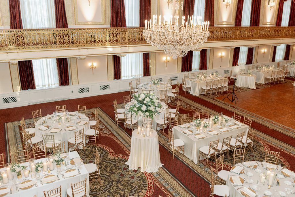 Timeless candlelit wedding reception Grand Ballroom Omni William Penn Pittsburgh