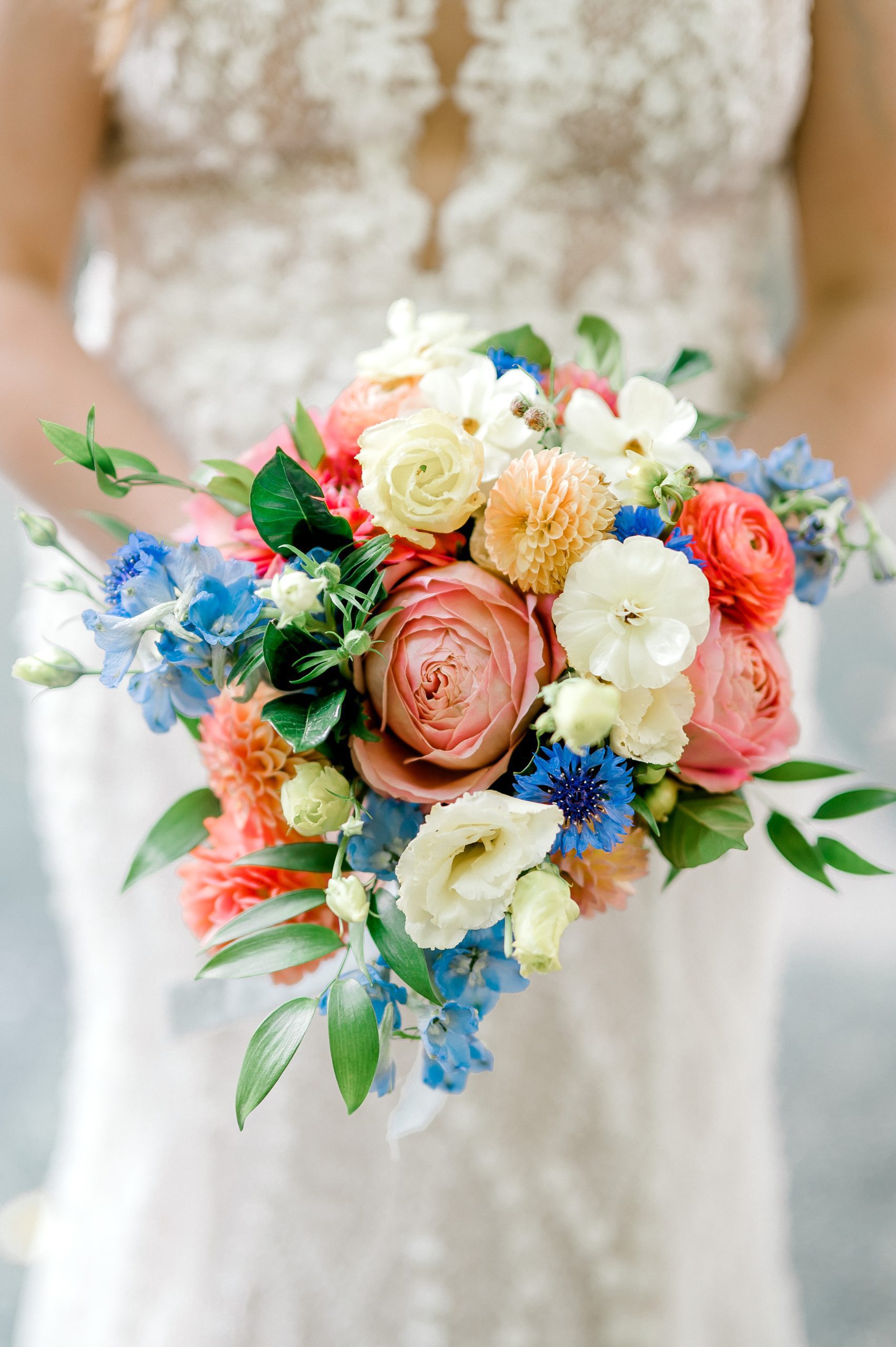 summer garden party wedding sophisticated bridal bouquet