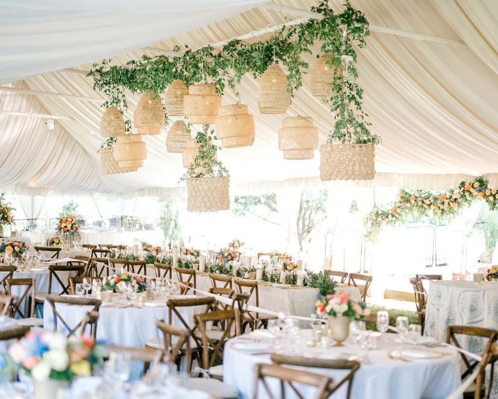 summer garden party outdoor tented wedding reception