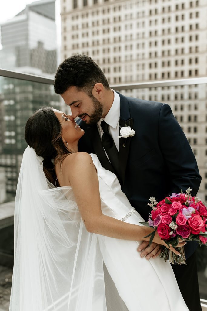 modern glamorous wedding bride groom portrait 