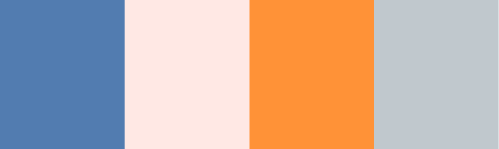 creative wedding color palettes swatches medium dusty blue mandarin orange blush silver gray