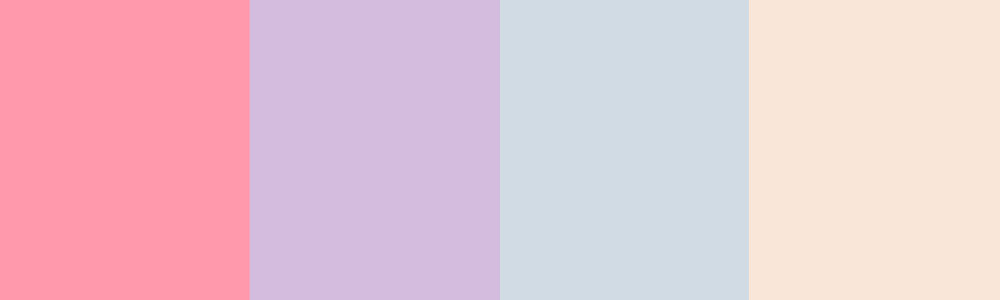 creative wedding color palette swatches pastel pink lavender dusty blue peach