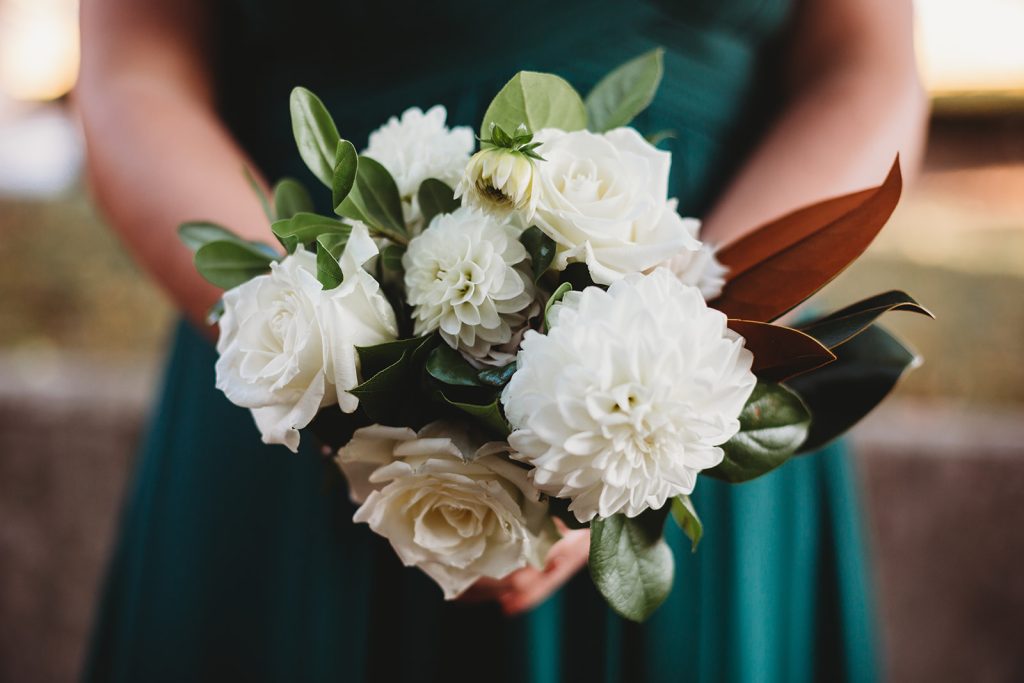 white greenery bridesmaid bouquet