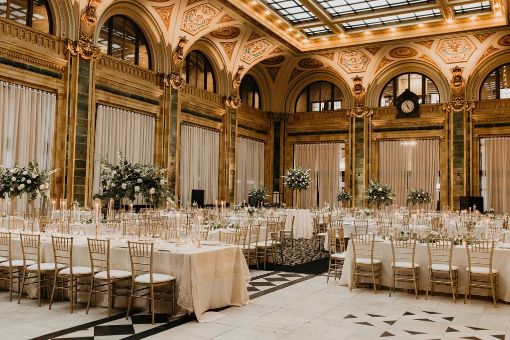 Grand Hall at The Pennsylvanian downtown Pittsburgh wedding reception space